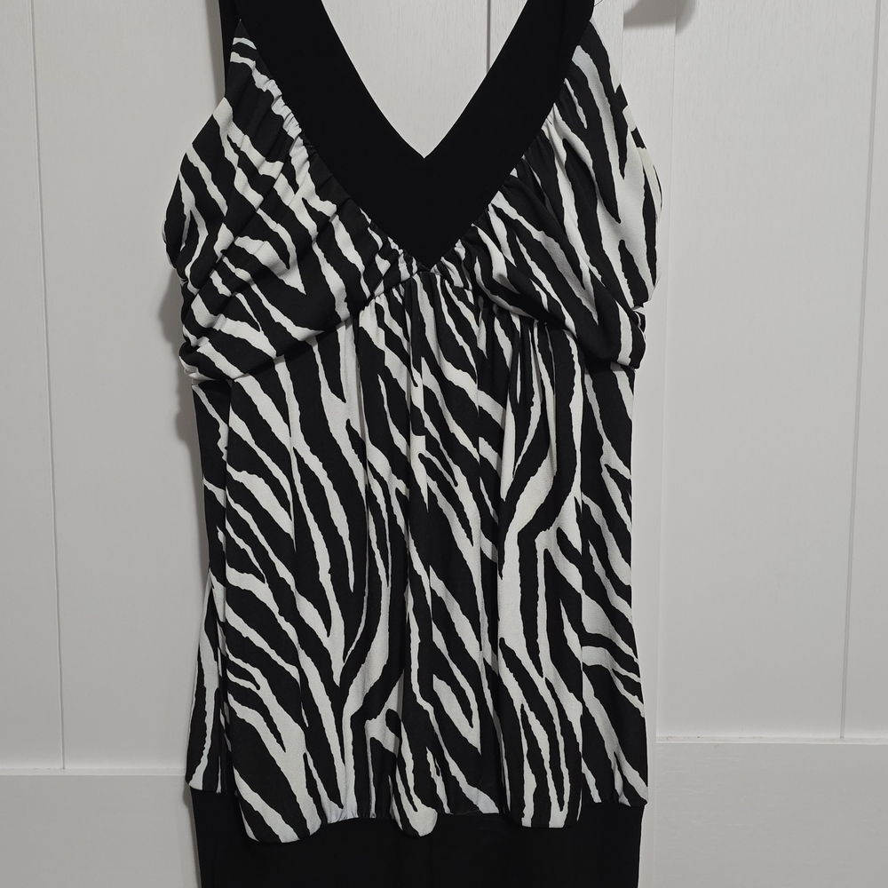 Black and White Zebra Print Mini Dress